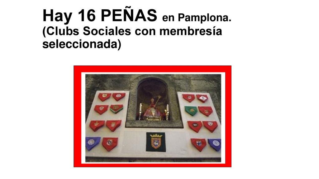 Hay 16 PEÑAS en Pamplona. (Clubs Sociales con membresía seleccionada)