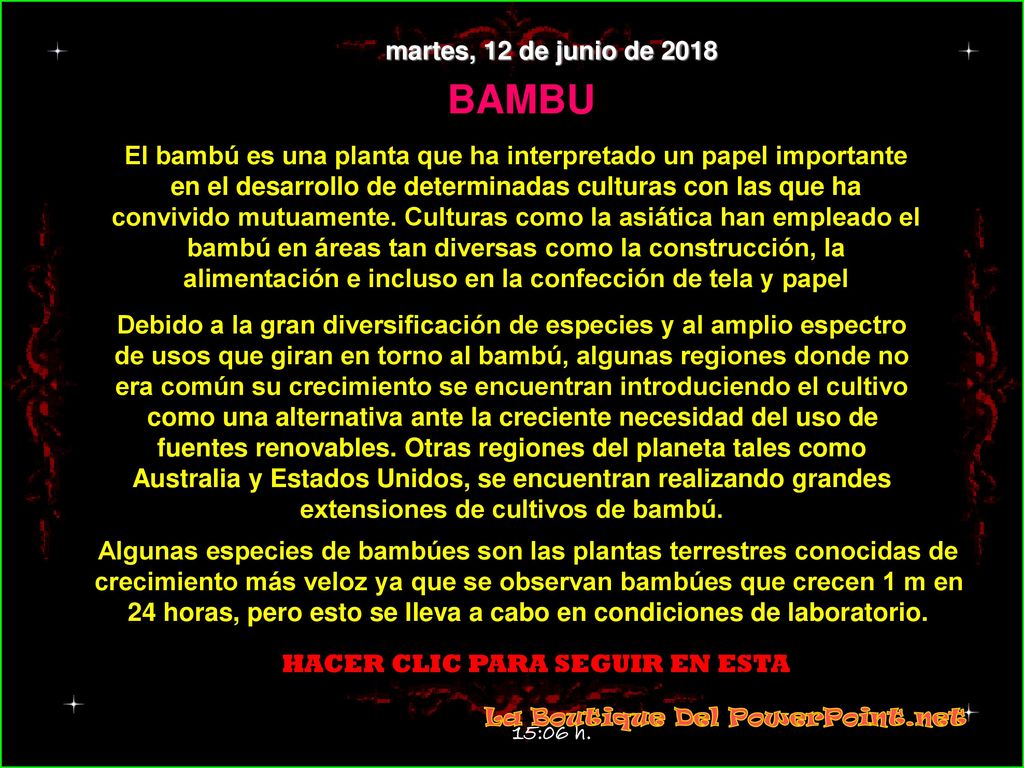BAMBU martes, 12 de junio de 2018 martes, 12 de junio de 2018