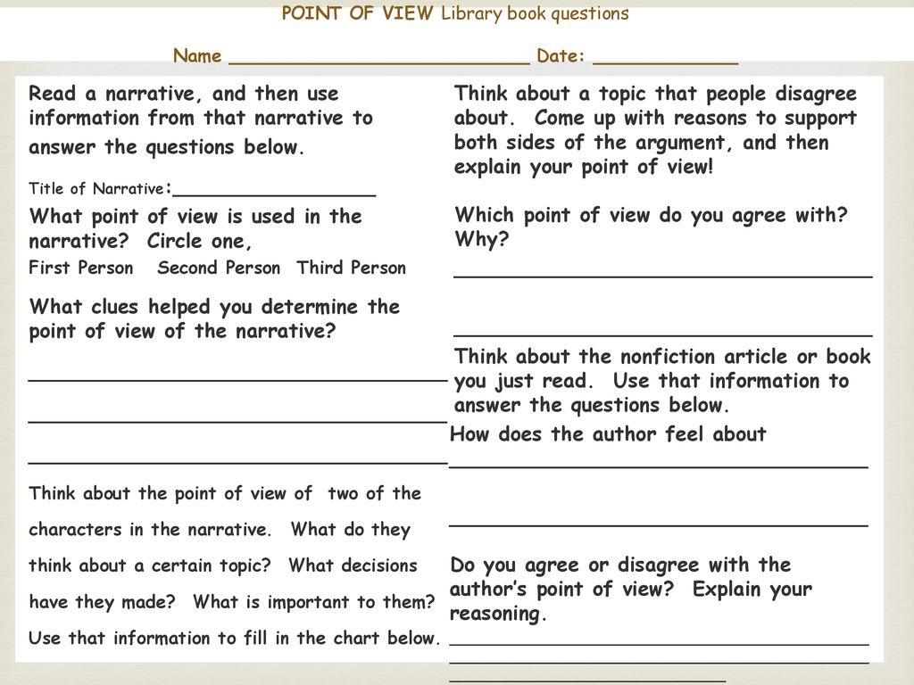 Read a narrative, and then use information from that narrative to