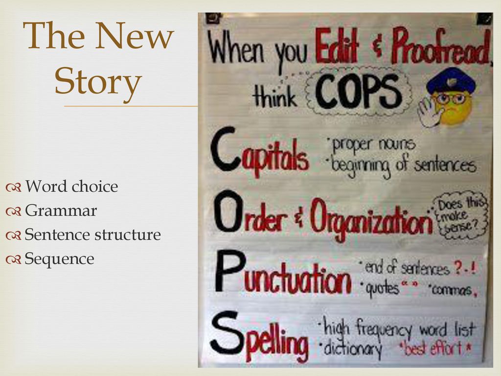 The New Story Word choice Grammar Sentence structure Sequence