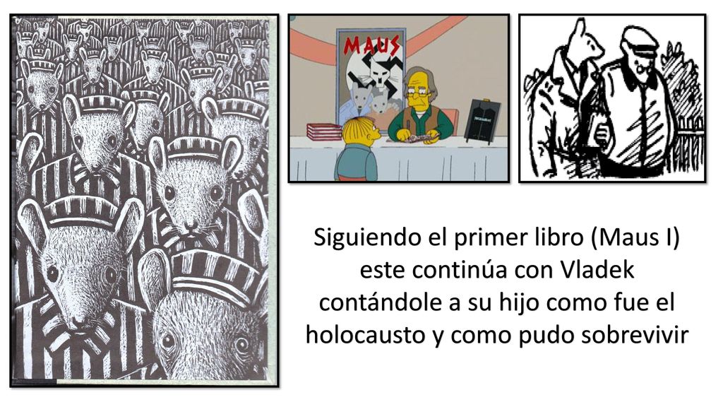 Siguiendo el primer libro (Maus I) este continúa con Vladek contándole a su hijo como fue el holocausto y como pudo sobrevivir