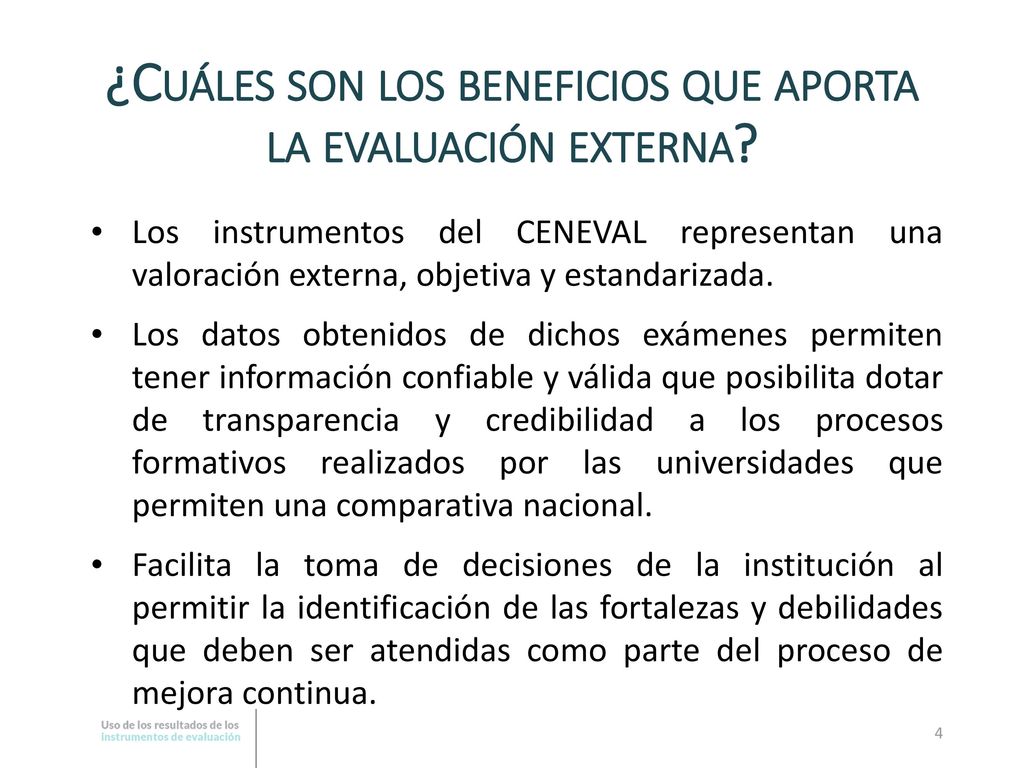 ¿Cuáles son los beneficios que aporta la evaluación externa