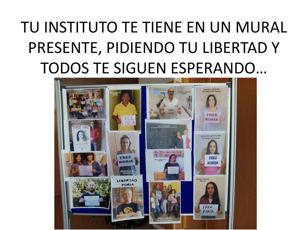 TU INSTITUTO TE TIENE EN UN MURAL PRESENTE, PIDIENDO TU LIBERTAD Y TODOS TE SIGUEN ESPERANDO…