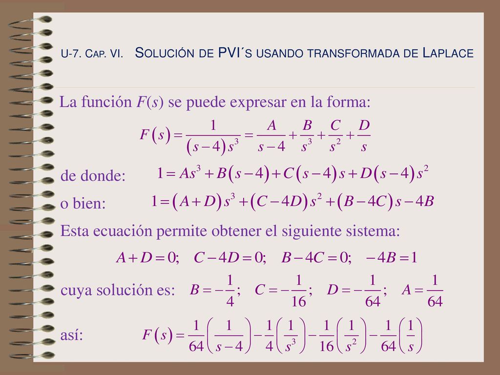 La función F(s) se puede expresar en la forma: