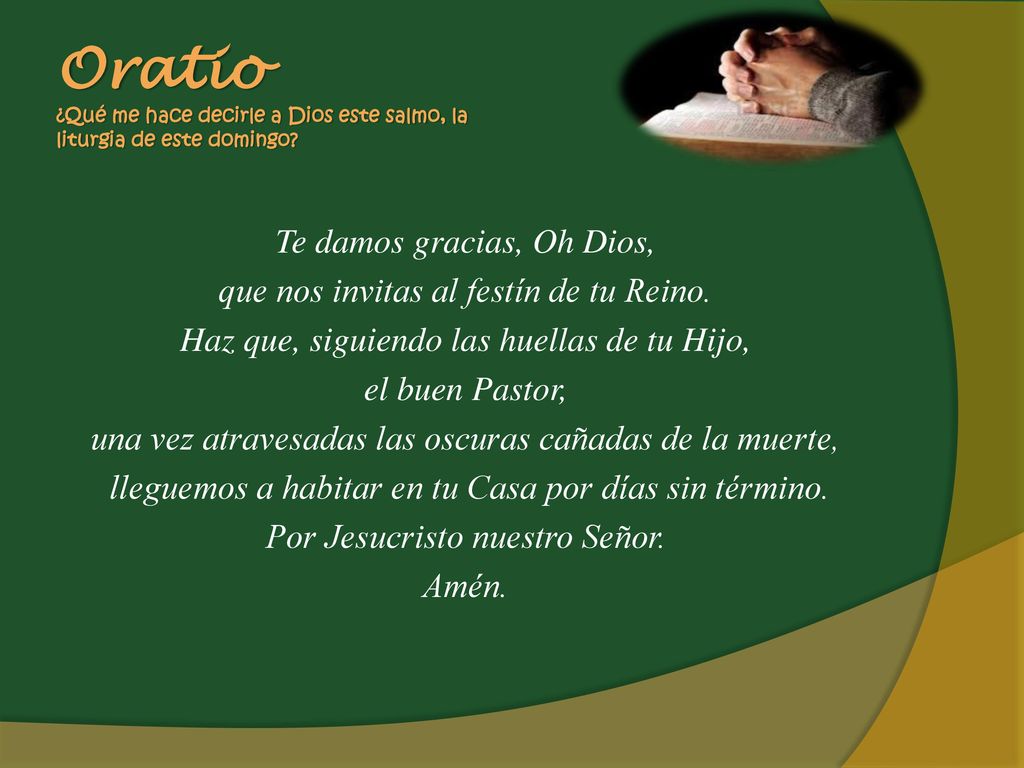 Oratio ¿Qué me hace decirle a Dios este salmo, la liturgia de este domingo