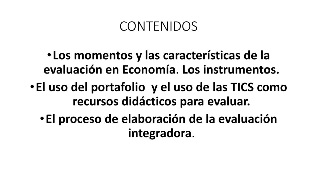 El proceso de elaboración de la evaluación integradora.