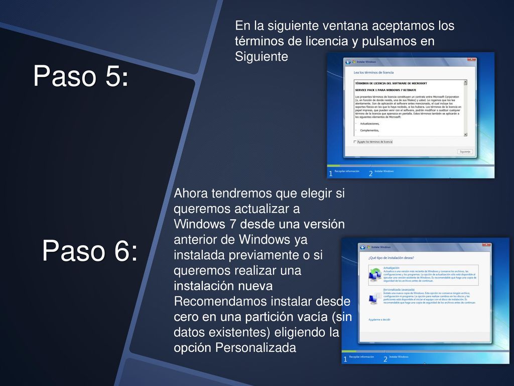 En la siguiente ventana aceptamos los términos de licencia y pulsamos en Siguiente