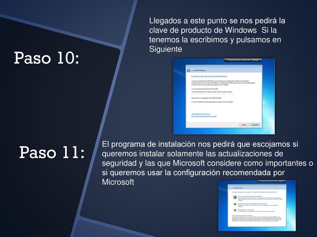 Llegados a este punto se nos pedirá la clave de producto de Windows Si la tenemos la escribimos y pulsamos en Siguiente