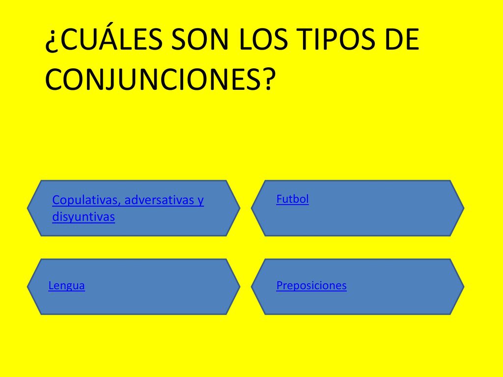 ¿CUÁLES SON LOS TIPOS DE CONJUNCIONES