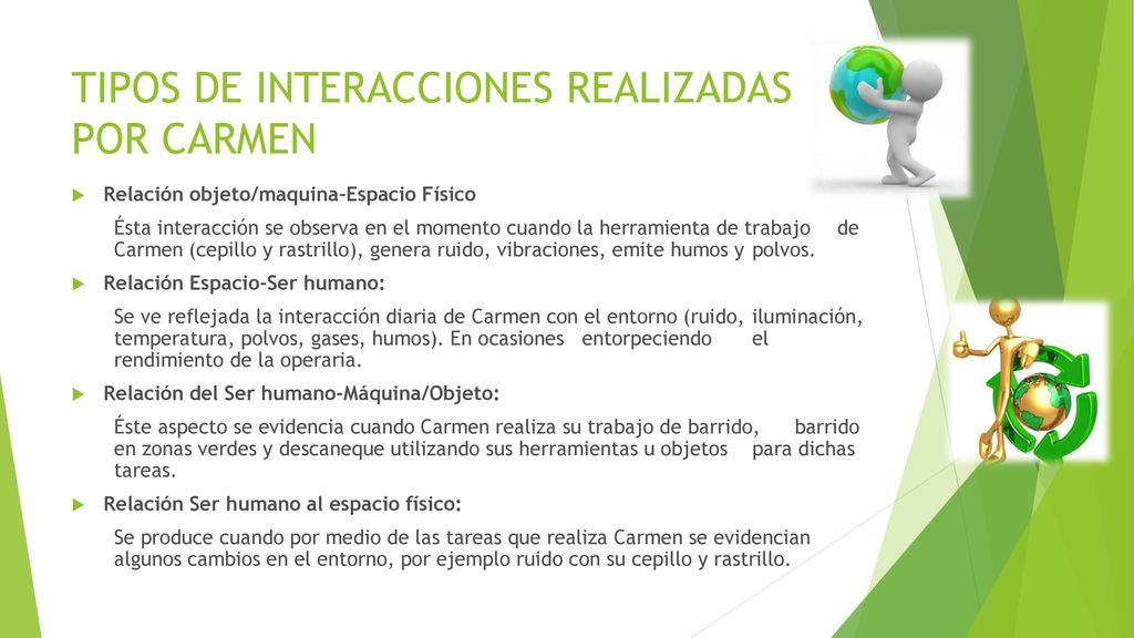 TIPOS DE INTERACCIONES REALIZADAS POR CARMEN
