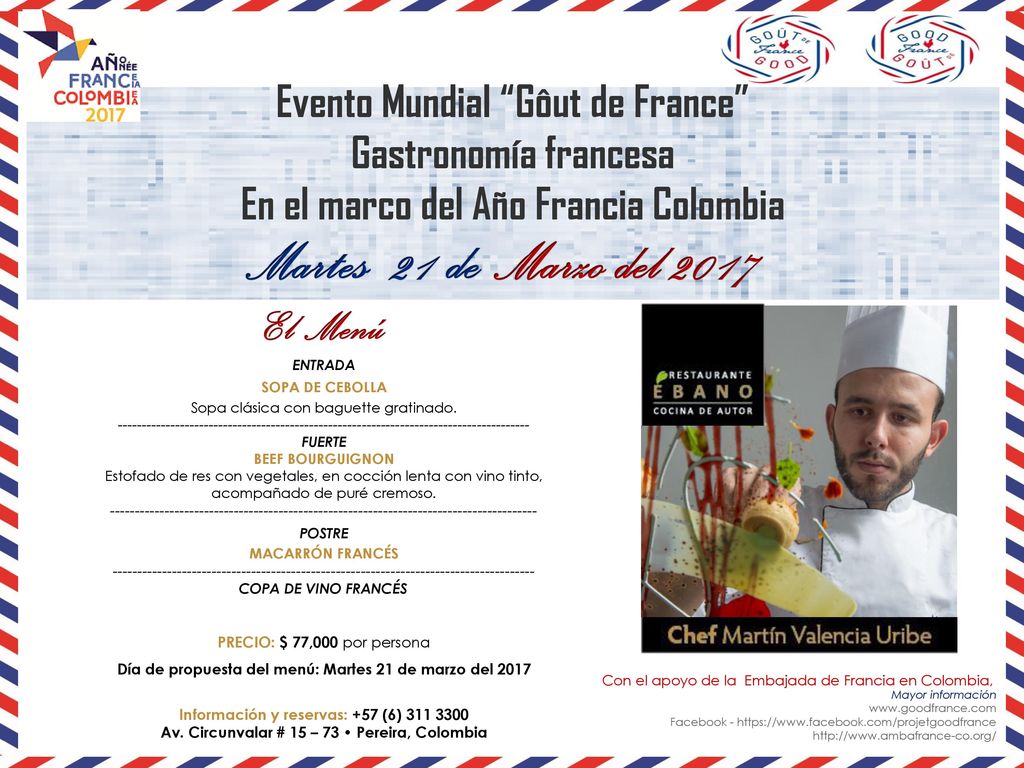 Evento Mundial Gôut de France En el marco del Año Francia Colombia