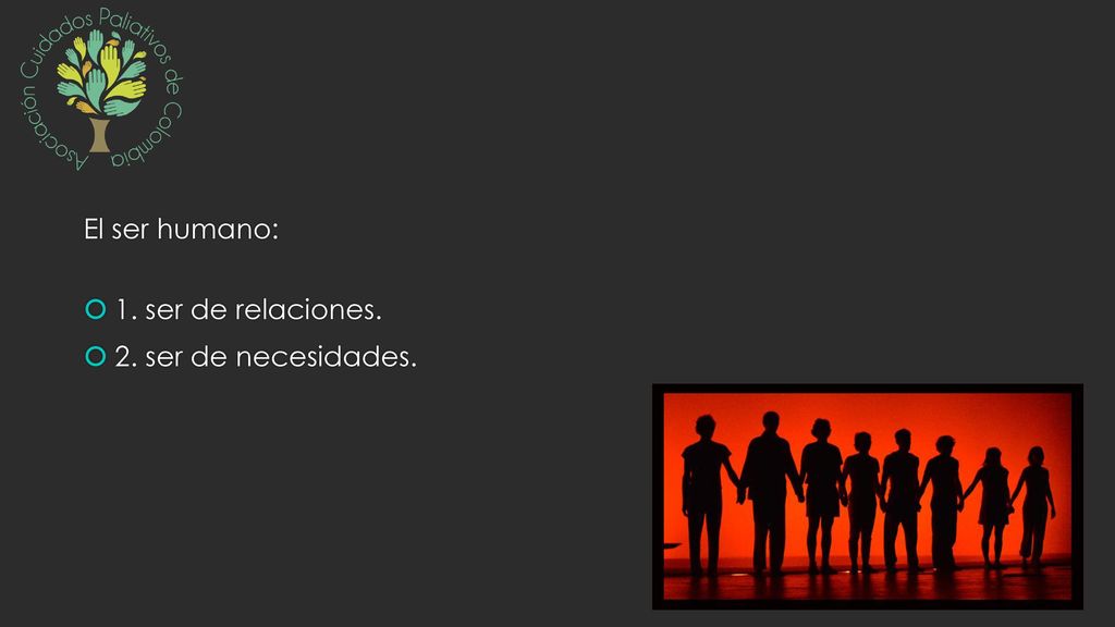El ser humano: 1. ser de relaciones. 2. ser de necesidades.