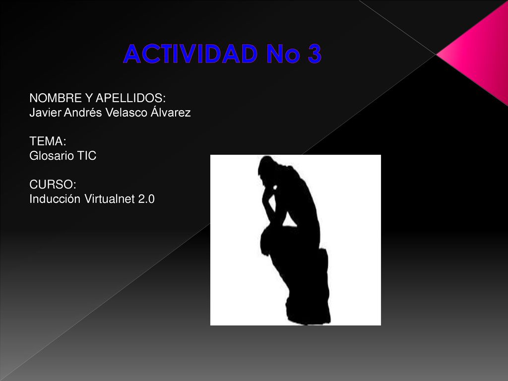 ACTIVIDAD No 3 NOMBRE Y APELLIDOS: Javier Andrés Velasco Álvarez TEMA: