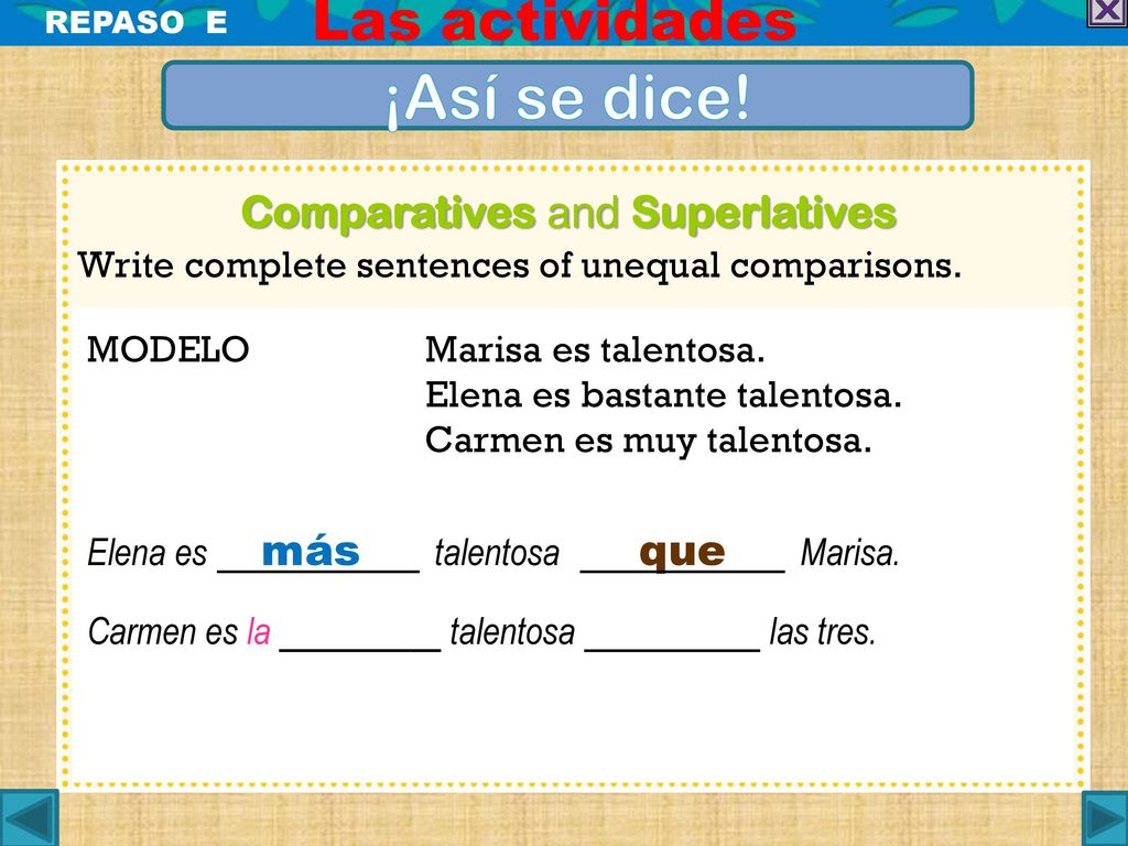 Comparatives and Superlatives