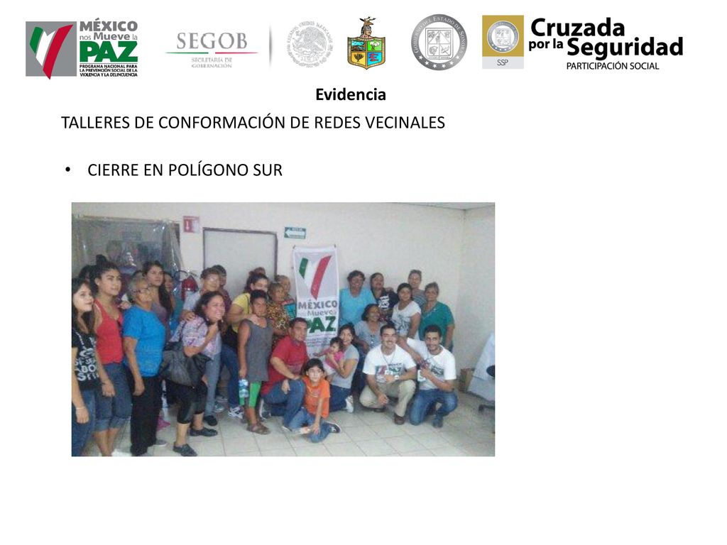 Evidencia TALLERES DE CONFORMACIÓN DE REDES VECINALES CIERRE EN POLÍGONO SUR