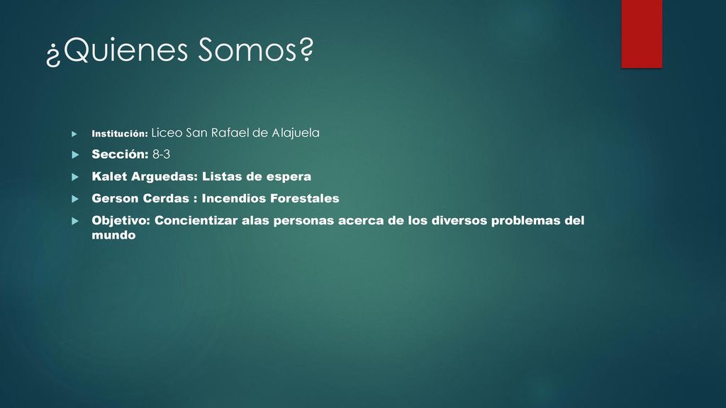 ¿Quienes Somos Sección: 8-3 Kalet Arguedas: Listas de espera