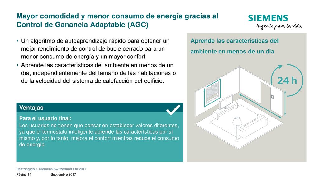 Mayor comodidad y menor consumo de energía gracias al Control de Ganancia Adaptable (AGC)