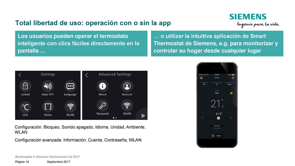Total libertad de uso: operación con o sin la app