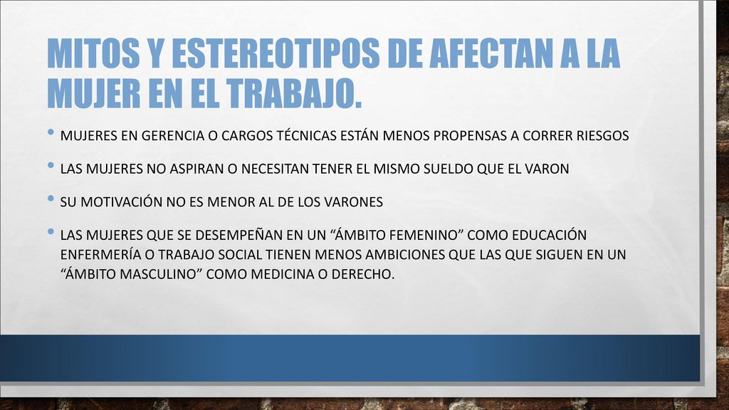 Mitos y estereotipos de afectan a la mujer en el trabajo.