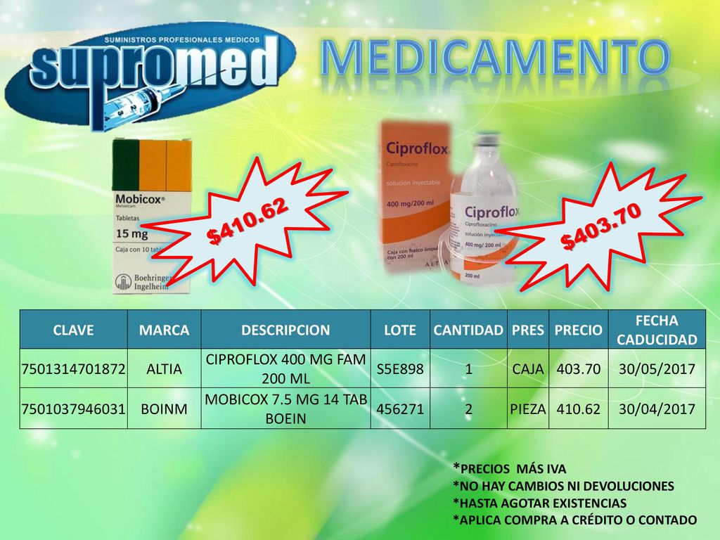 MEDICAMENTO $ $ *PRECIOS MÁS IVA CLAVE MARCA DESCRIPCION