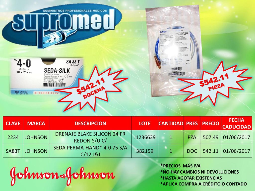$ *PRECIOS MÁS IVA CLAVE MARCA DESCRIPCION LOTE CANTIDAD PRES