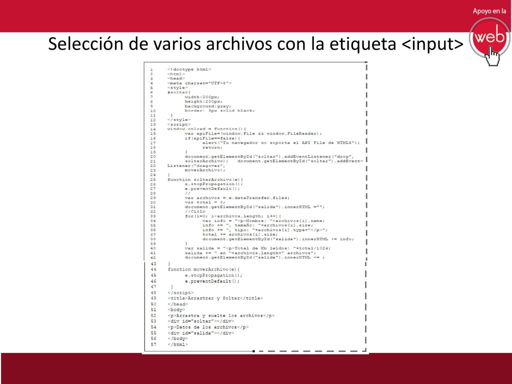 Selección de varios archivos con la etiqueta <input>