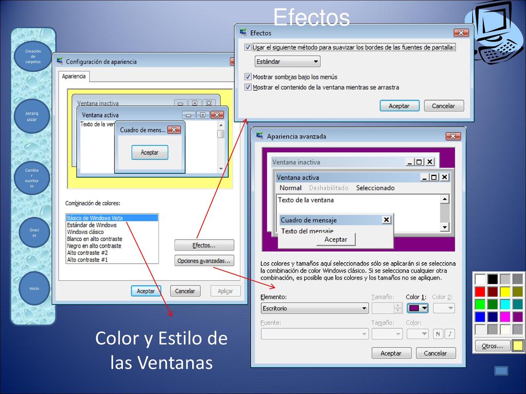 Color y Estilo de las Ventanas
