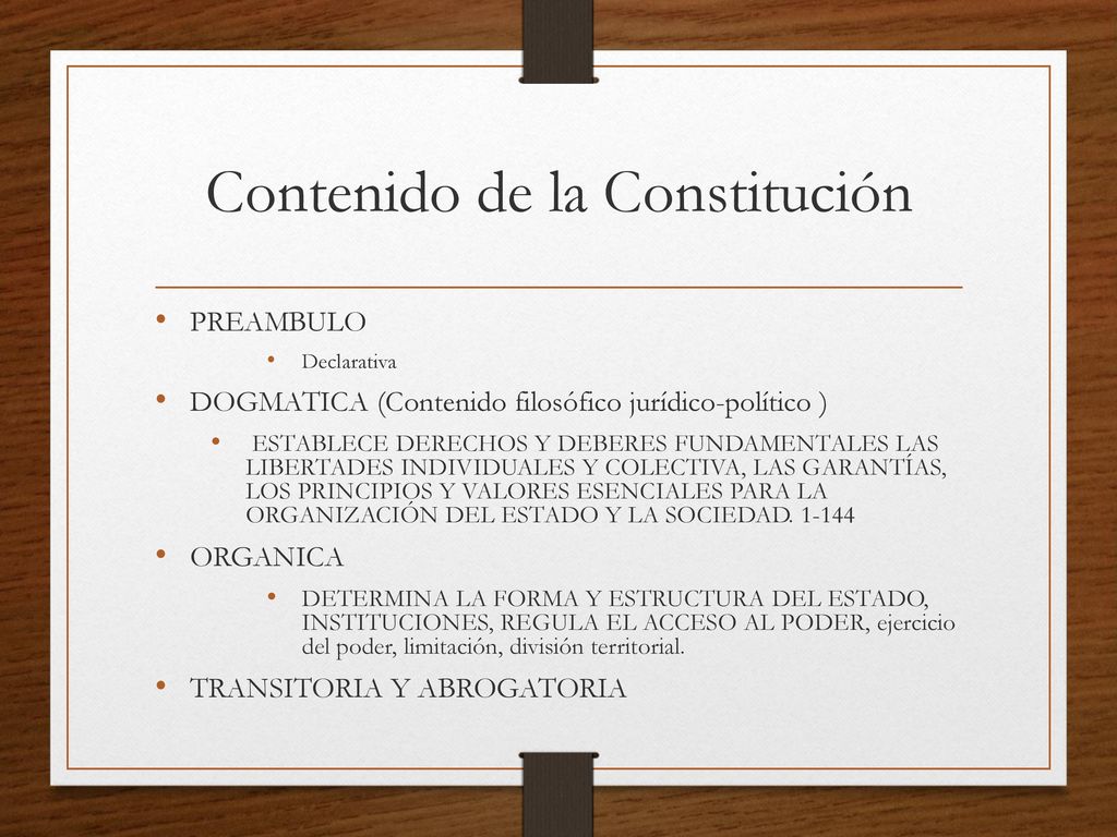 Contenido de la Constitución