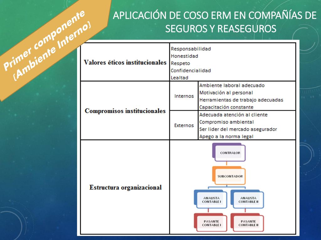 APLICACIÓN DE COSO ERM EN COMPAÑÍAS DE SEGUROS Y REASEGUROS
