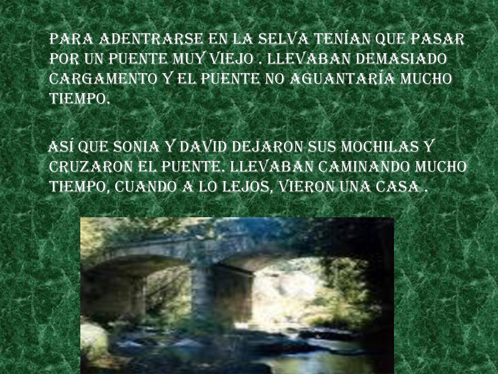 Para adentrarse en la selva tenían que pasar por un puente muy viejo