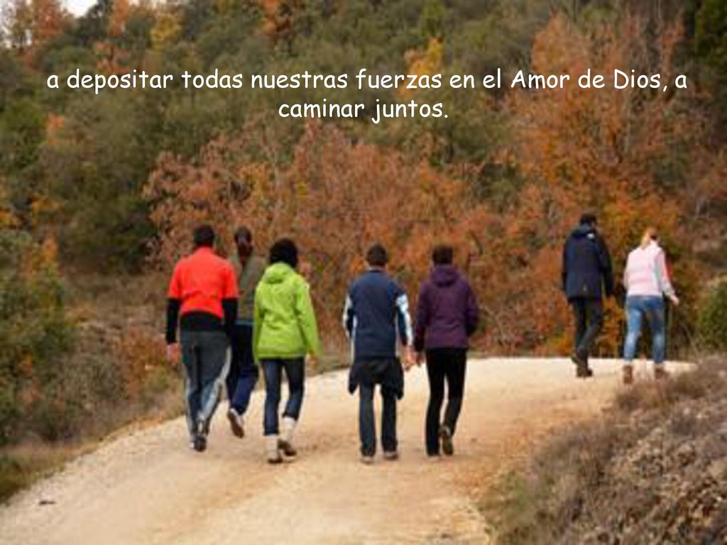 a depositar todas nuestras fuerzas en el Amor de Dios, a caminar juntos.