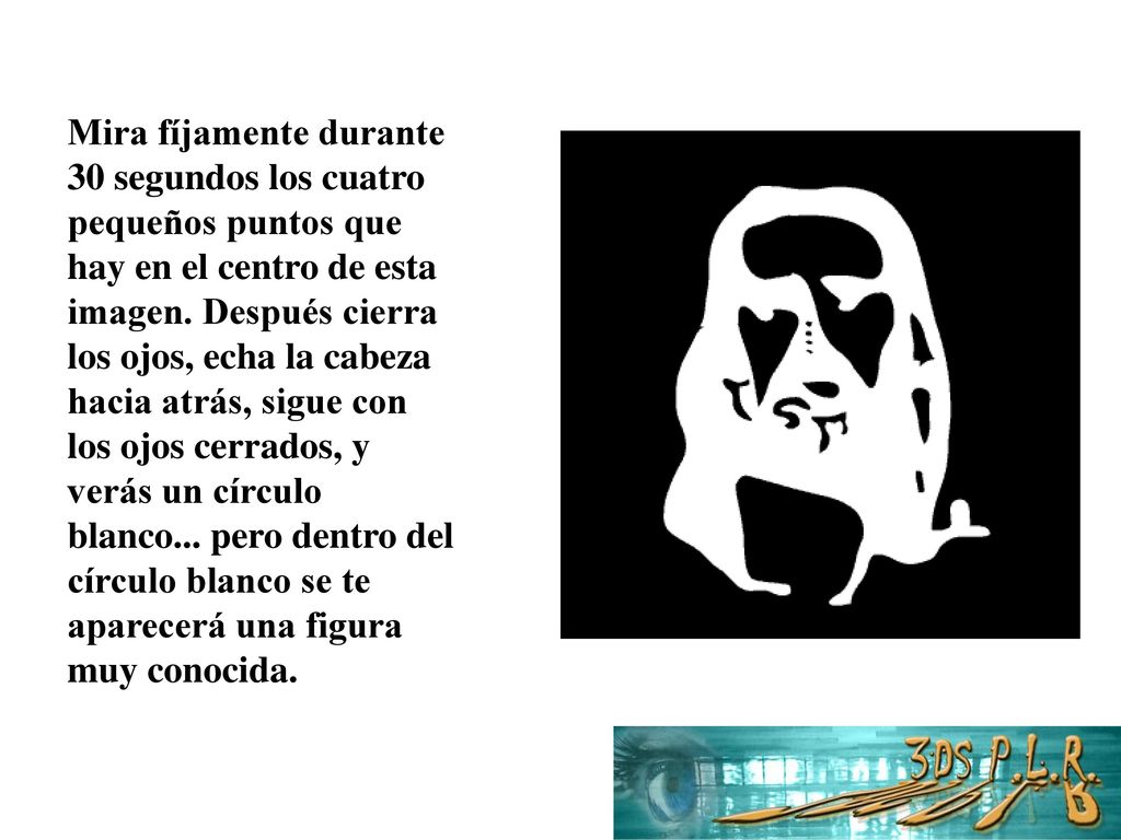 Mira fíjamente durante 30 segundos los cuatro pequeños puntos que hay en el centro de esta imagen.
