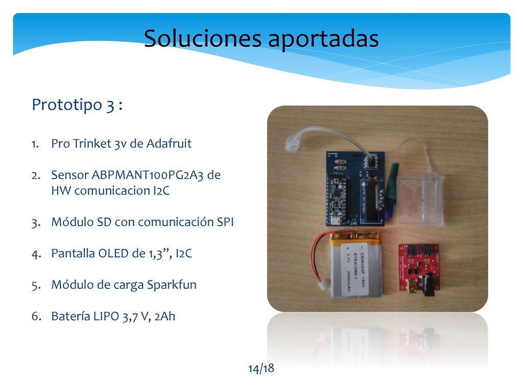 Soluciones aportadas Prototipo 3 : Pro Trinket 3v de Adafruit