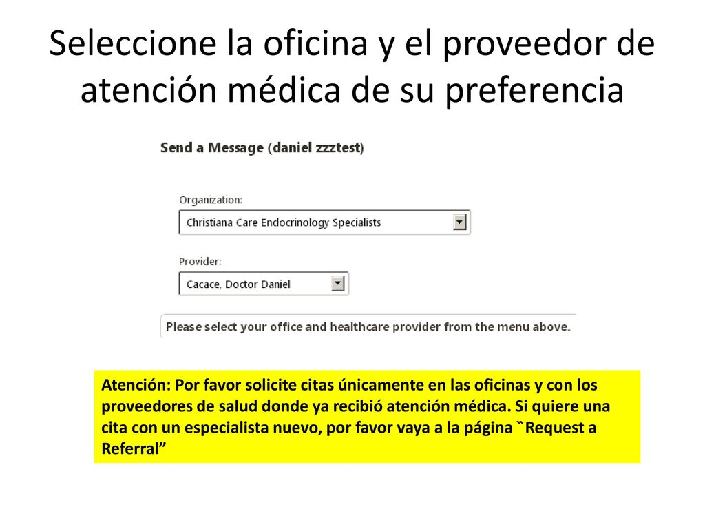 Seleccione la oficina y el proveedor de atención médica de su preferencia