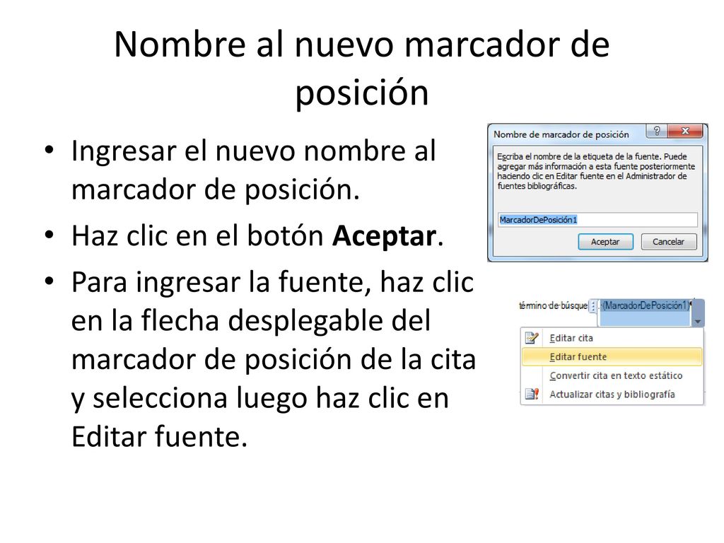 Nombre al nuevo marcador de posición
