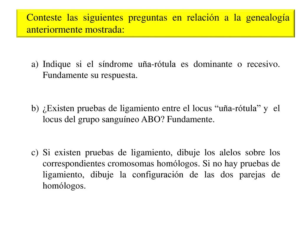 Conteste las siguientes preguntas en relación a la genealogía anteriormente mostrada: