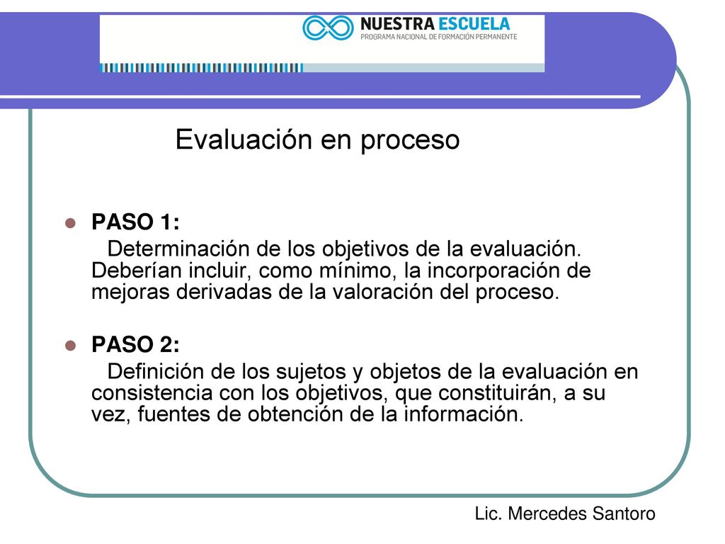 Evaluación en proceso PASO 1: