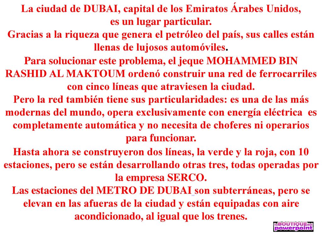 La ciudad de DUBAI, capital de los Emiratos Árabes Unidos,