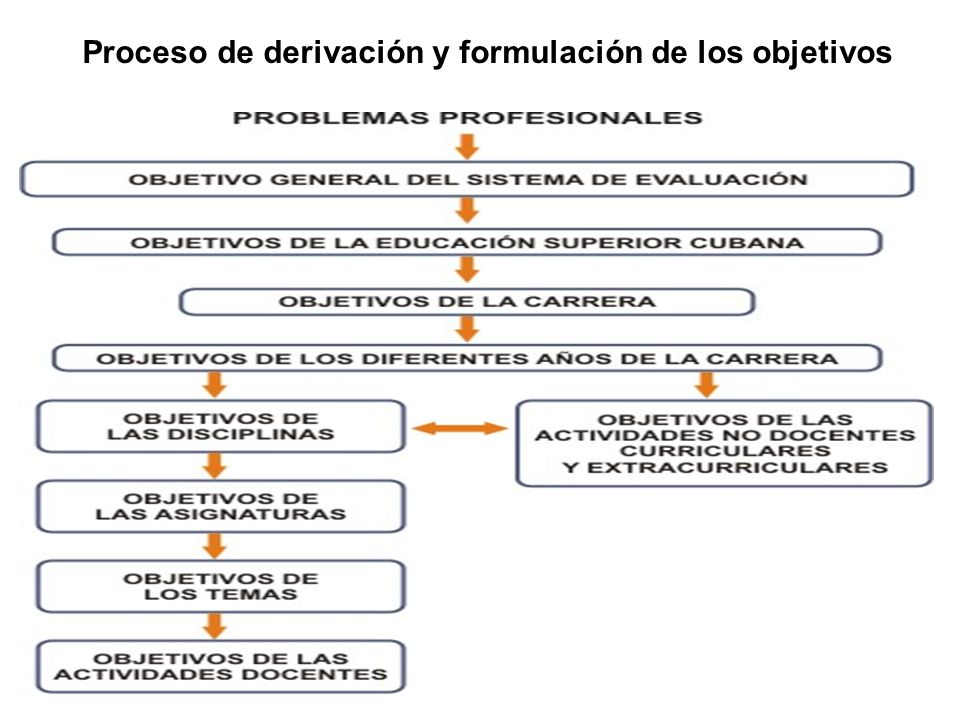 Proceso de derivación y formulación de los objetivos