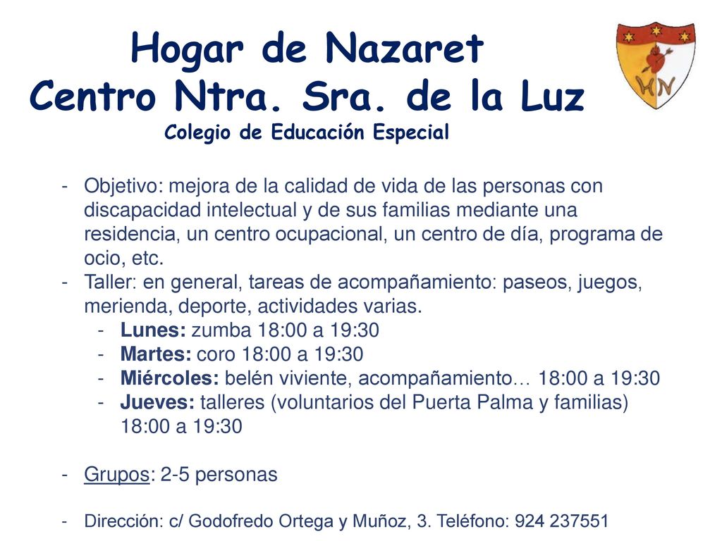 Centro Ntra. Sra. de la Luz Colegio de Educación Especial