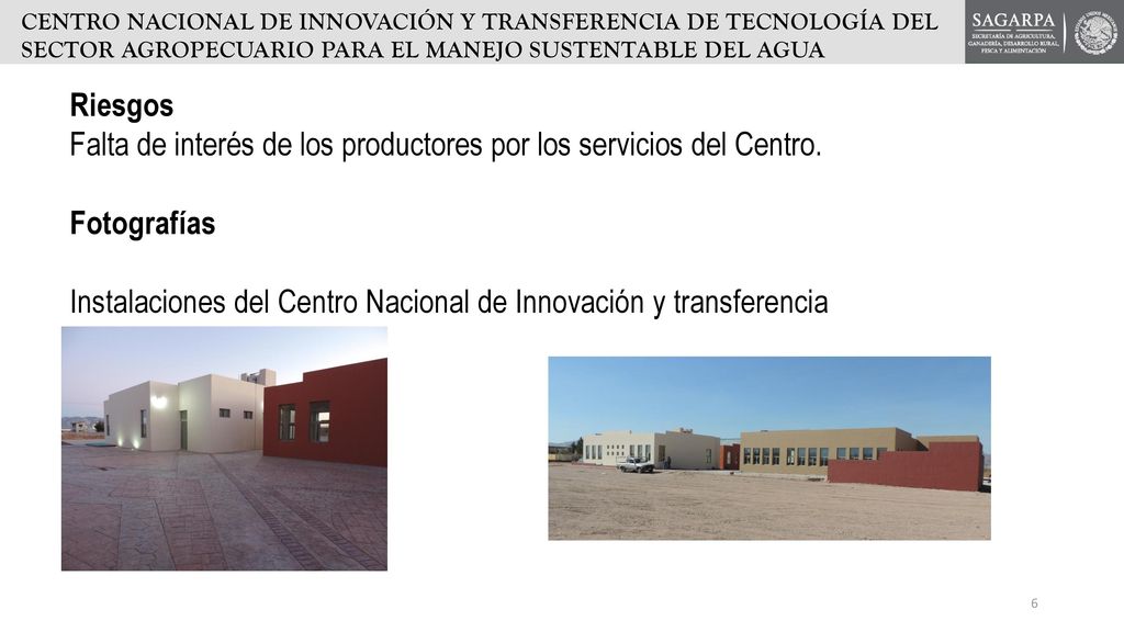 Falta de interés de los productores por los servicios del Centro.