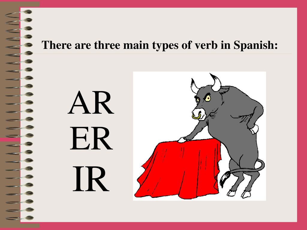 There are three main types of verb in Spanish: