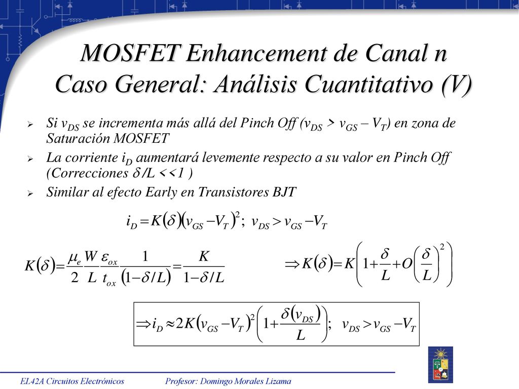 MOSFET Enhancement de Canal n Caso General: Análisis Cuantitativo (V)