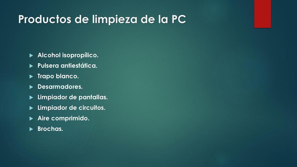 Productos de limpieza de la PC