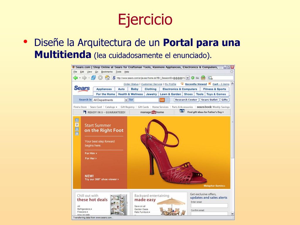 Ejercicio Diseñe la Arquitectura de un Portal para una Multitienda (lea cuidadosamente el enunciado).