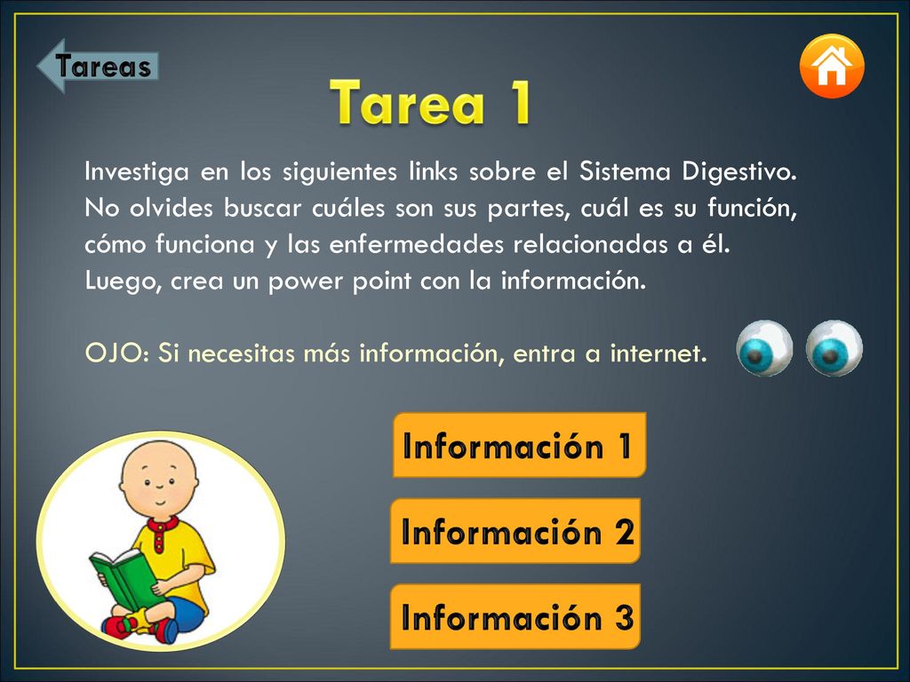 Tarea 1 Información 1 Información 2 Información 3 Tareas