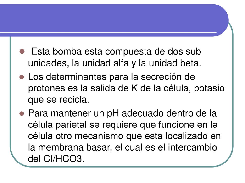 Esta bomba esta compuesta de dos sub unidades, la unidad alfa y la unidad beta.