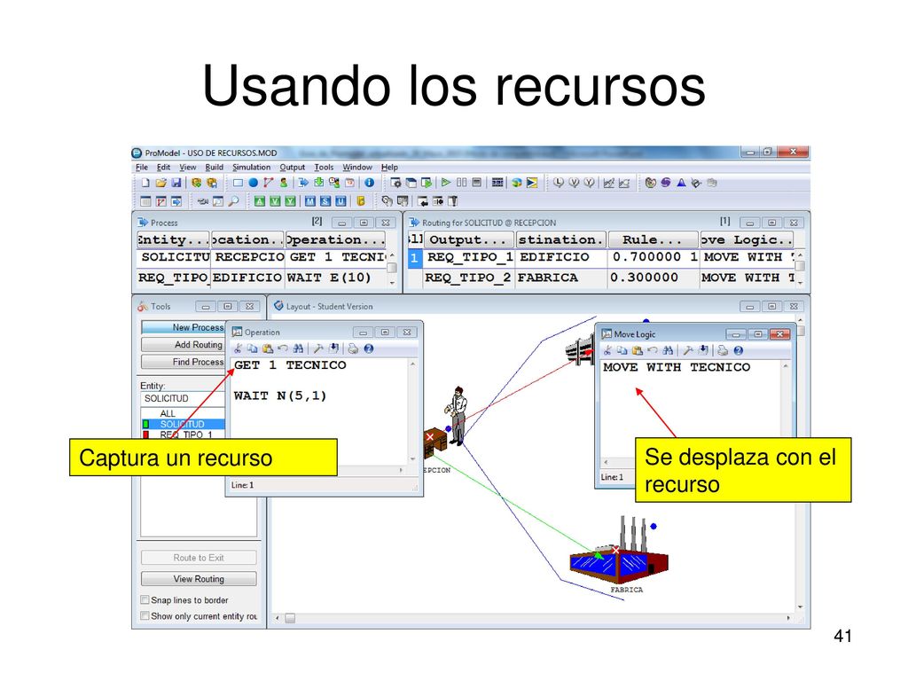 Usando los recursos Captura un recurso Se desplaza con el recurso 41