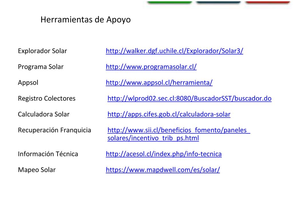 Herramientas de Apoyo Explorador Solar   Programa Solar