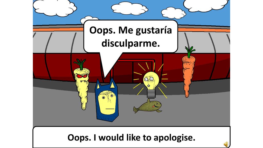 Oops. Me gustaría disculparme. Oops. I would like to apologise.